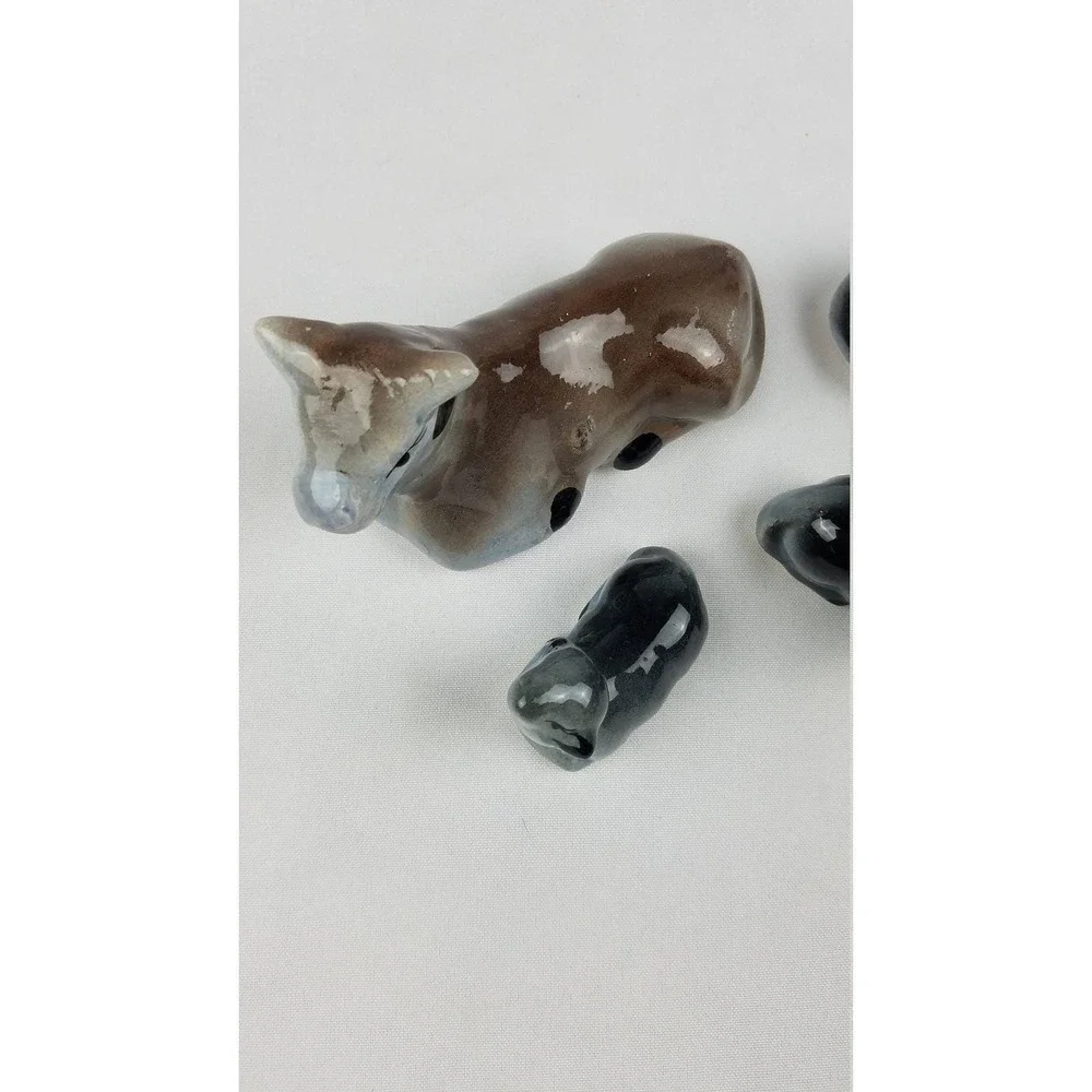 Vtg ceramic figurine barn animal cow horse foal home décor set of 5 farmhouse‎